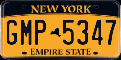 NY license plate GMP5347