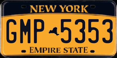 NY license plate GMP5353