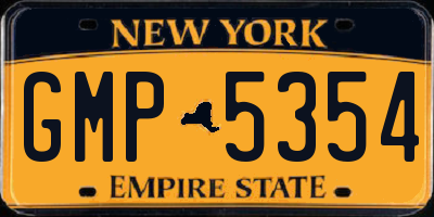 NY license plate GMP5354