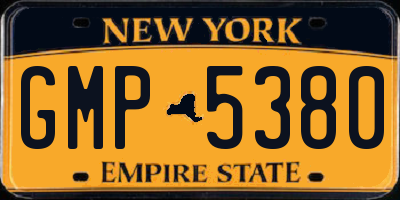 NY license plate GMP5380