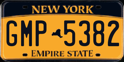 NY license plate GMP5382