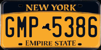 NY license plate GMP5386