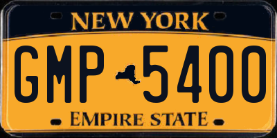 NY license plate GMP5400