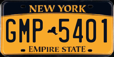 NY license plate GMP5401