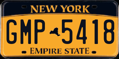 NY license plate GMP5418