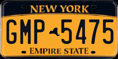 NY license plate GMP5475