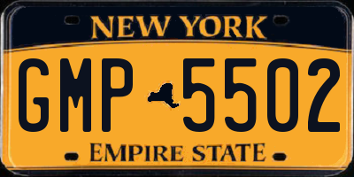 NY license plate GMP5502