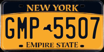 NY license plate GMP5507