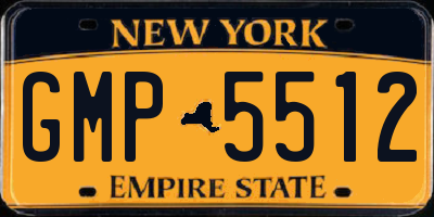 NY license plate GMP5512