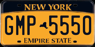NY license plate GMP5550