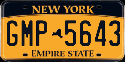 NY license plate GMP5643