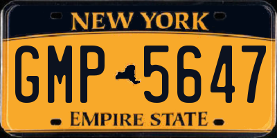 NY license plate GMP5647