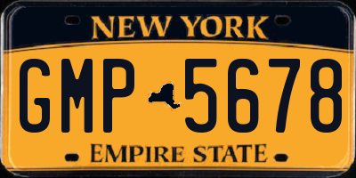 NY license plate GMP5678