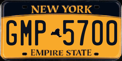 NY license plate GMP5700