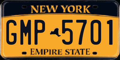 NY license plate GMP5701