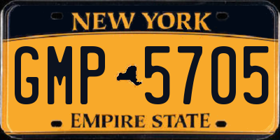 NY license plate GMP5705