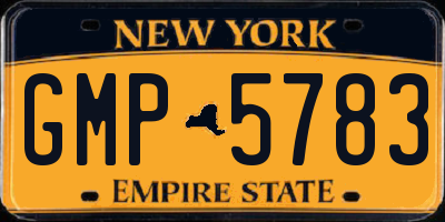 NY license plate GMP5783