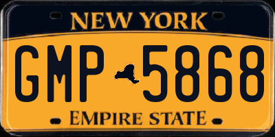 NY license plate GMP5868