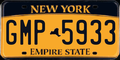 NY license plate GMP5933
