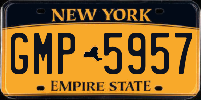 NY license plate GMP5957