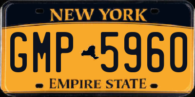NY license plate GMP5960