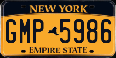 NY license plate GMP5986