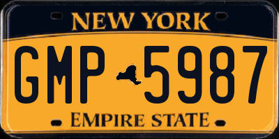 NY license plate GMP5987