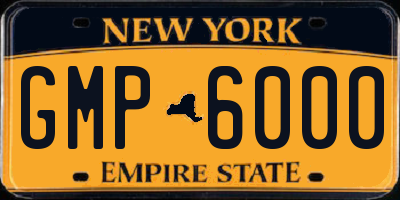 NY license plate GMP6000
