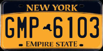 NY license plate GMP6103