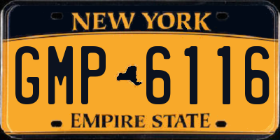 NY license plate GMP6116