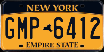 NY license plate GMP6412