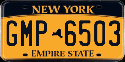 NY license plate GMP6503