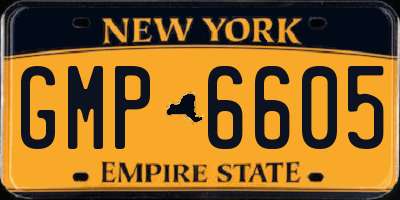 NY license plate GMP6605