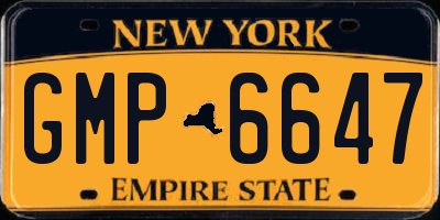 NY license plate GMP6647