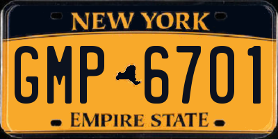 NY license plate GMP6701