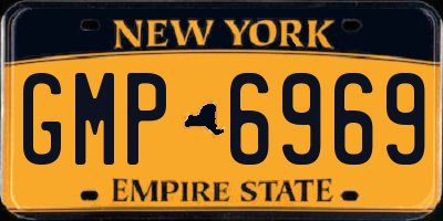 NY license plate GMP6969