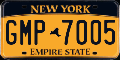NY license plate GMP7005