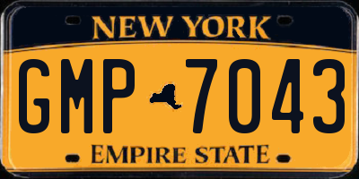 NY license plate GMP7043