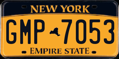 NY license plate GMP7053