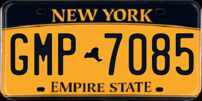 NY license plate GMP7085