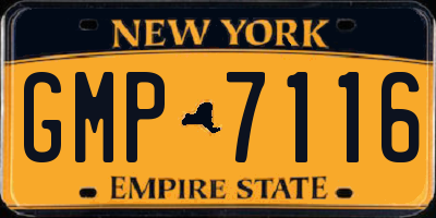 NY license plate GMP7116