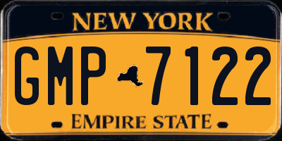 NY license plate GMP7122