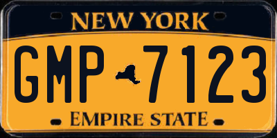 NY license plate GMP7123
