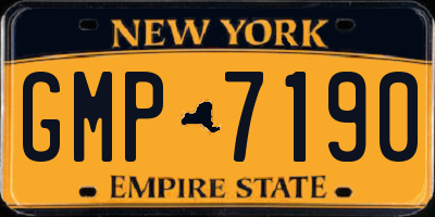 NY license plate GMP7190