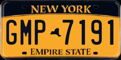 NY license plate GMP7191