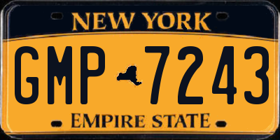 NY license plate GMP7243