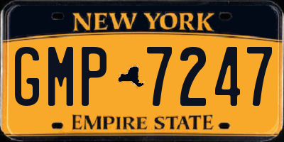 NY license plate GMP7247