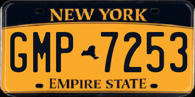 NY license plate GMP7253