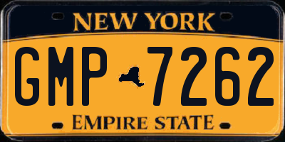 NY license plate GMP7262