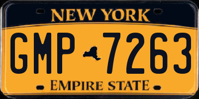 NY license plate GMP7263